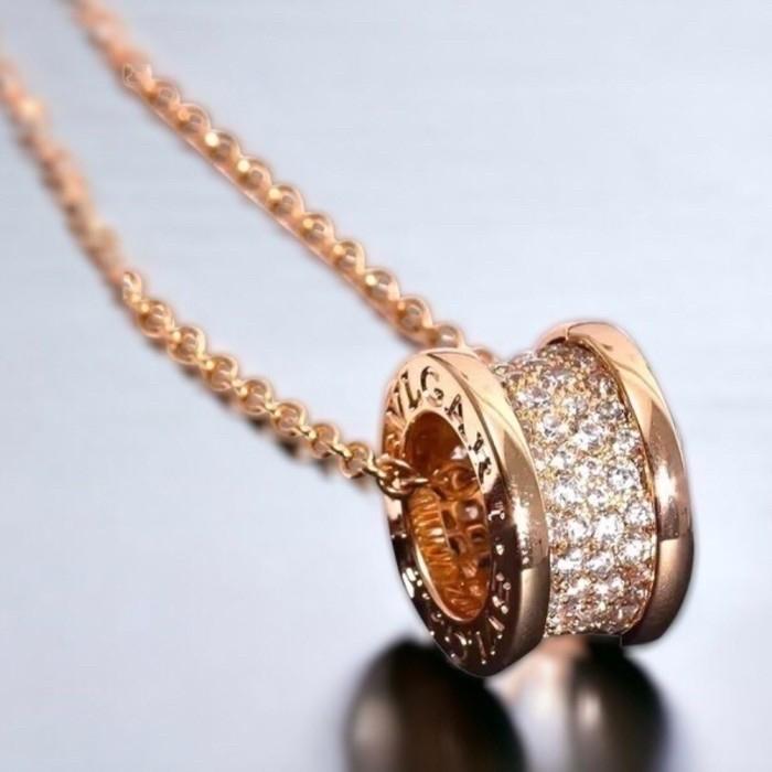 Diamond Pendant Pave Round Cilinder Zero/Kalung Berlian Zero Cilinder-Diamond Jewelry-373KBD22000RY-HT