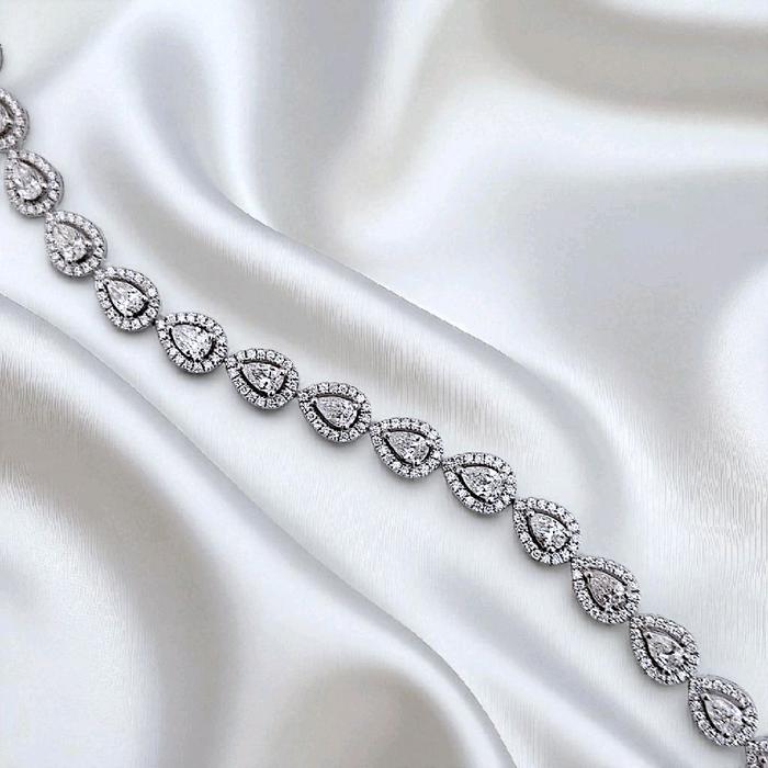 Tennis Tear Drop Bracelet 18K / Gelang Tennis Tear Drop 18K / Diamond Jewelry 393GB5200PGKLS-HT