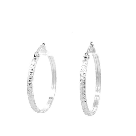 Hoop anting emas bulat Earring 18k white gold-Diamond Jewelry