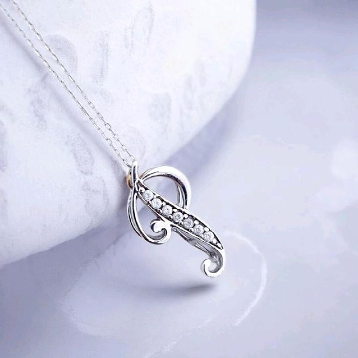 White Gold Letter P Pendants 18K / Liontin Emas Putih Huruf P 18K / Diamond Jewelry / 266LMSLS2