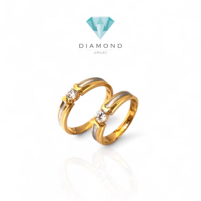 Cincin Kawin Emas 16K Dualtone- Diamond Jewelry-390CMS317LS-391CMS315LS-HT