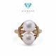 Double Pearl Diamond Ring 18K / Diamond Jewelry