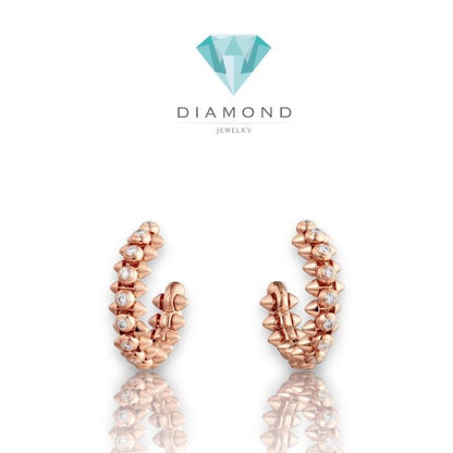 Clash gold 18k crt Earring 18K rose gold/diamond-Diamond Jewelry