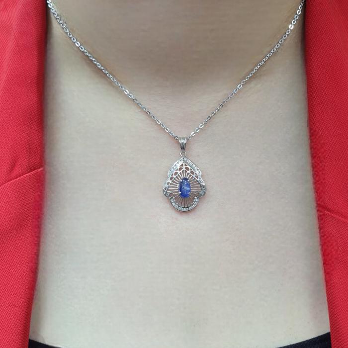 Liontin Blue Sapphirw With Diamond 18K / Diamond Jewelry