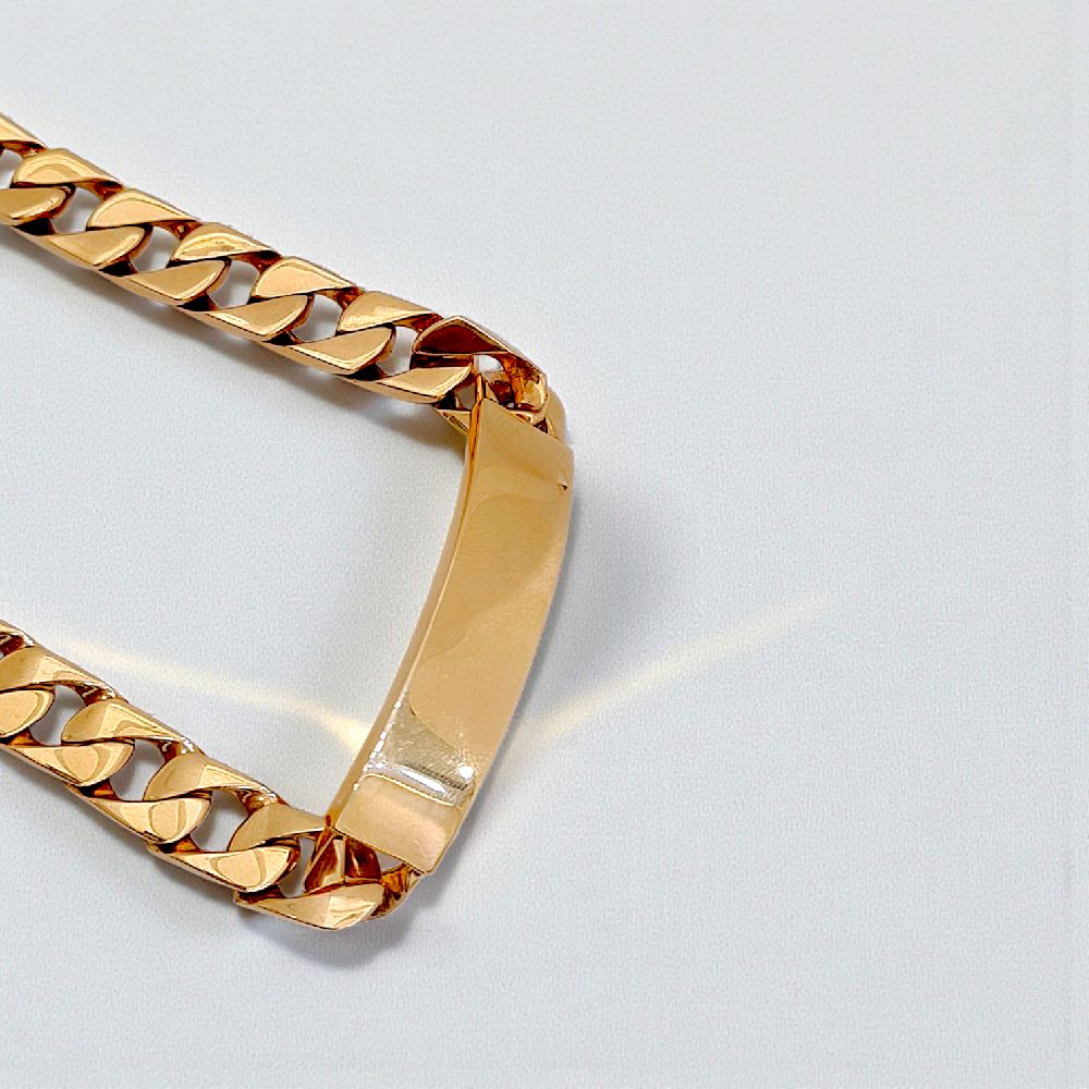 Cuban Bracelet 18K / Gelang Sisik Naga 18K / Diamond Jewelry 425GBD4669RY - HT