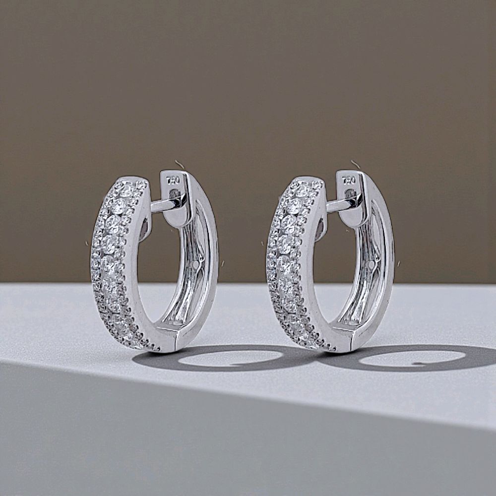 Hoop Diamond Earring 18K / Anting Berlian Hoop 18K / Diamond Jewelry 402AB4800LS-HT