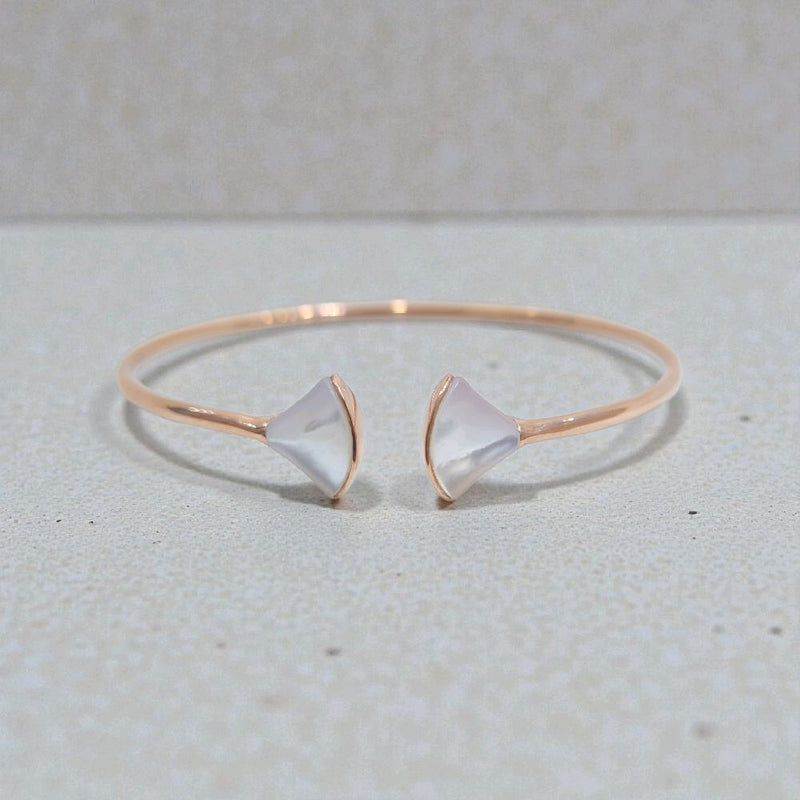 Mother Of Pearl Gold Bangle 17K / Gelang Mop 17K / Diamond Jewelry / 473GMS463LS