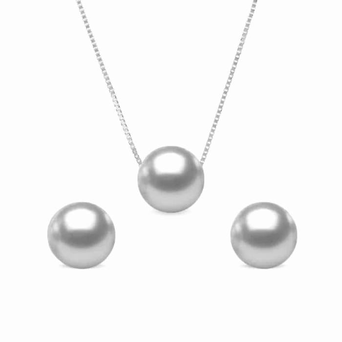 Pearl of Akoya Kalung dan Anting 18K Gold Diamond Jewelry-1AKOYA8-10MMLS/1SEAPEARL13-18MMLS-HT