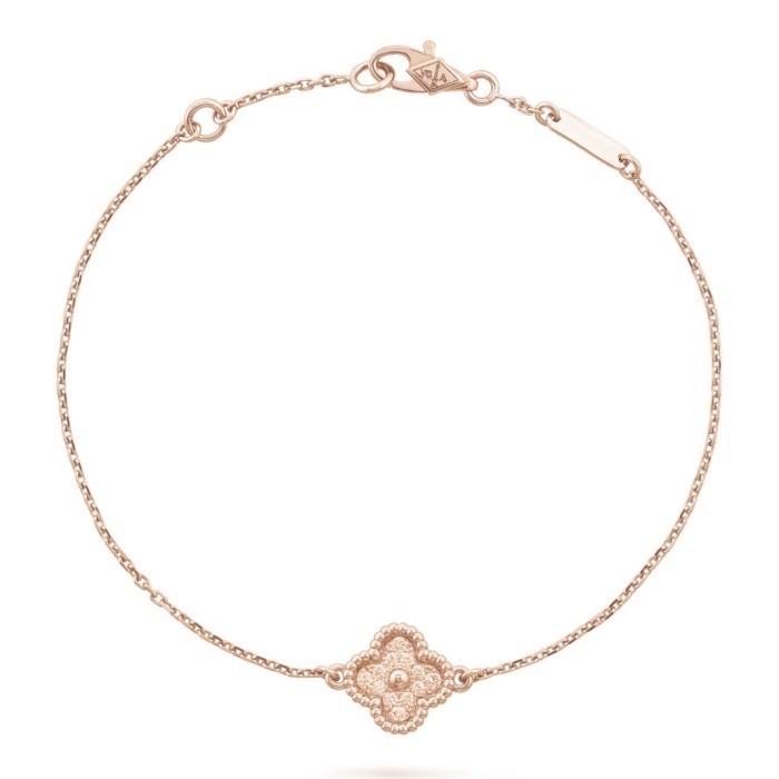 Vca Vintage/sweet alhambra gold bracelet 18K Gold Diamond Jewelry