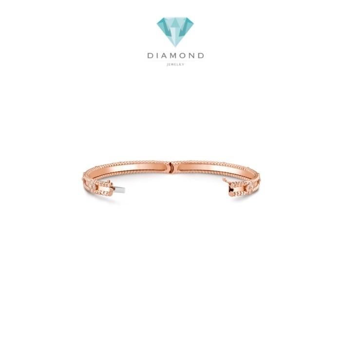 Perlee narrow Diamond Bangle 18k  Rose Gold Diamond Jewelry