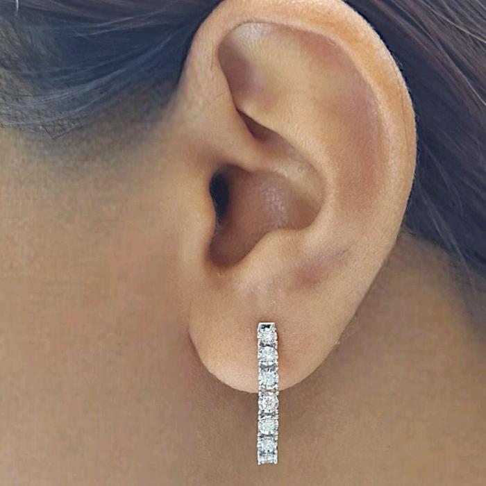 Hoop Listring Diamond Earring 18K / Diamond Jewelry