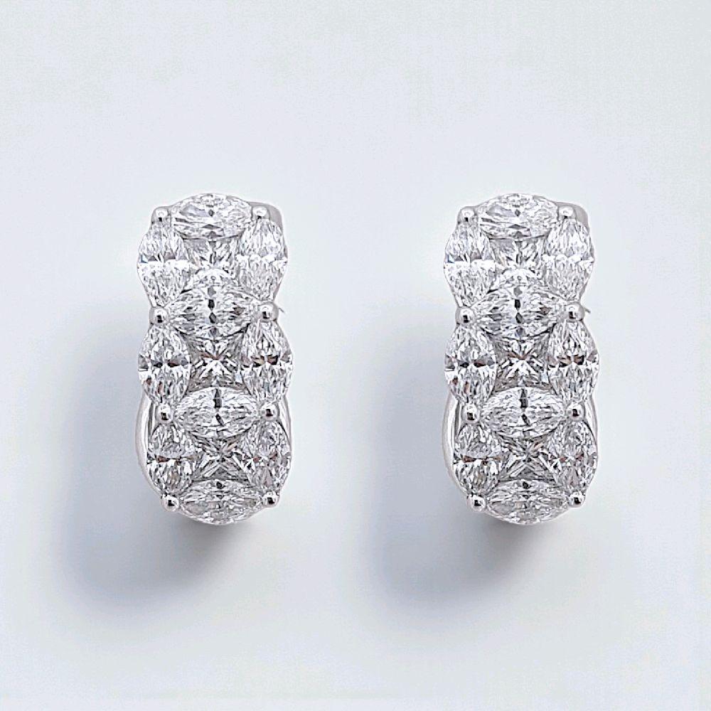 Tri Marquise Diamond Earring 18K / Anting Berlian Tiga Marqis 18K / Diamond Jewelry 394AB17084PRLS -HT