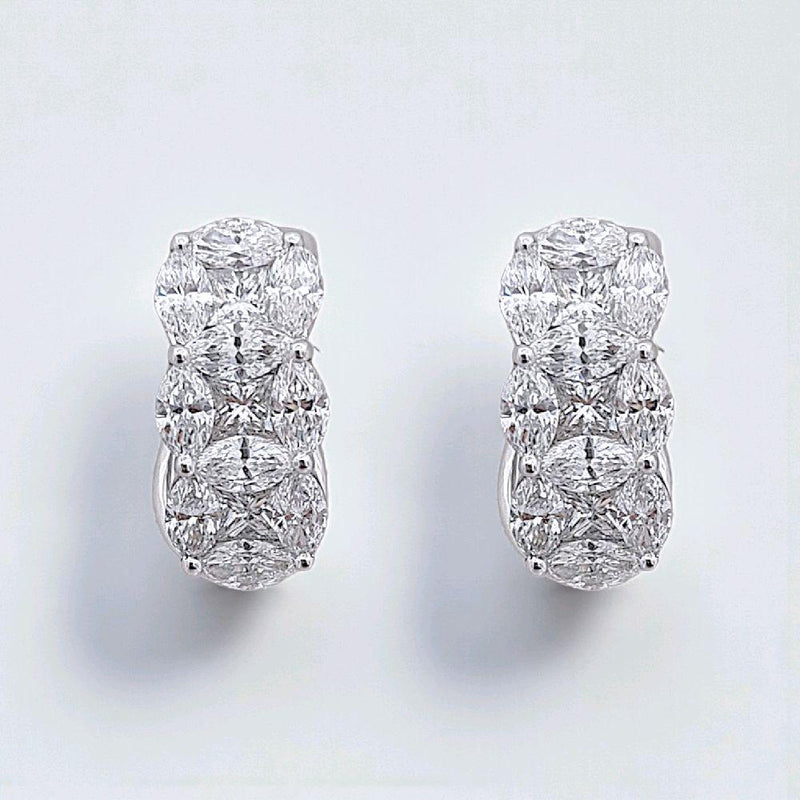 Tri Marquise Diamond Earring 18K / Anting Berlian Tiga Marqis 18K / Diamond Jewelry 394AB17084PRLS -HT
