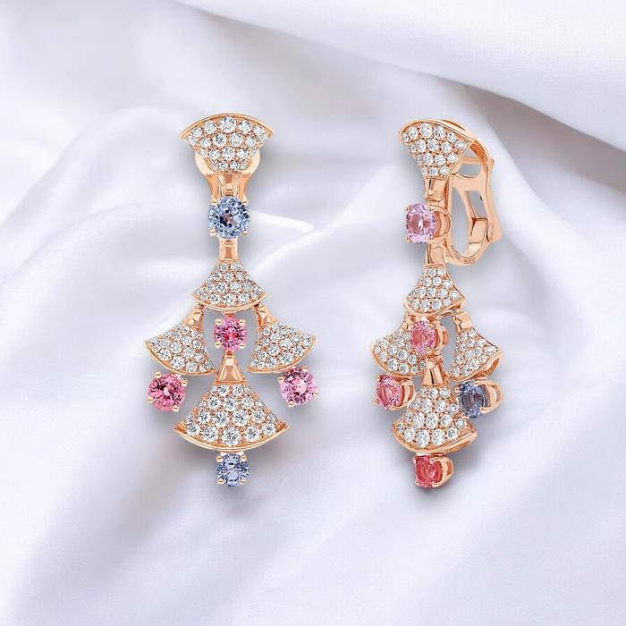 Diva's Earrings colorstone diamond earring 18k / Diamond Jewelry-355ABD40000RY-HT
