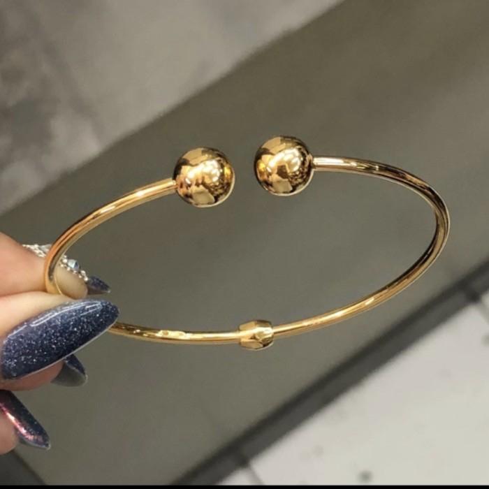 Gelang Emas Tinju Double Ball Bangle Medium 18k-Diamond Jewelry-179GMSLS-HT