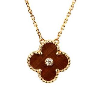 Wood clover vancleef bracelet 18KRoae Gold Diamond Jewelry