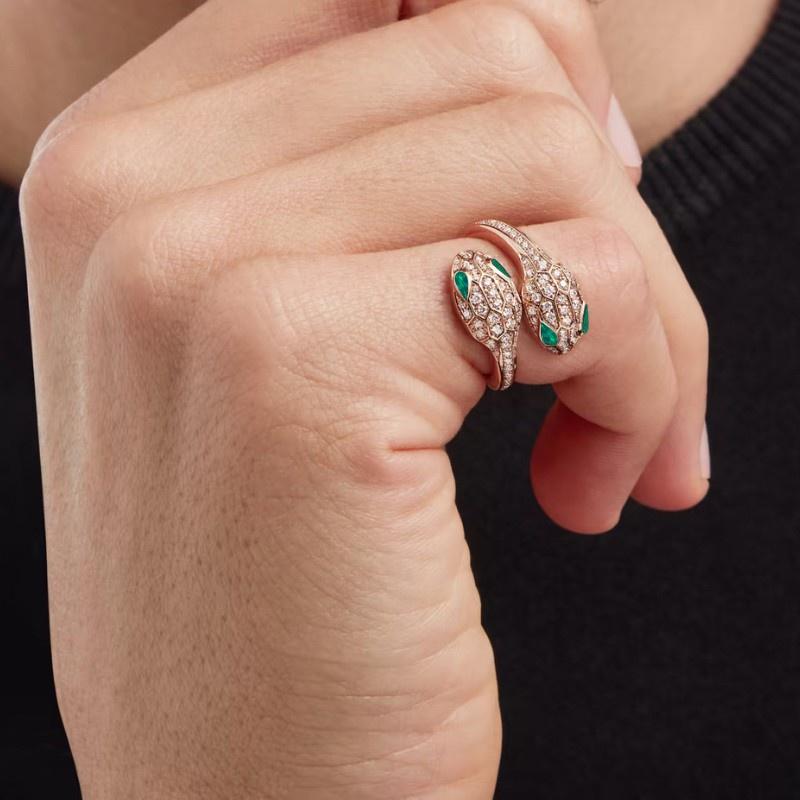 Serpenti Double Seduttori Rose Gold 18K/Cincin Berlian Ular gold-Diamond Jewelry-1CBD493LSNEW-HT