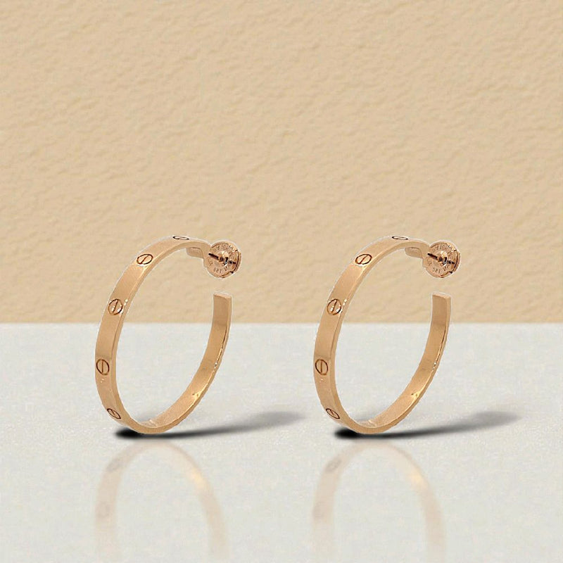 Hoop Love Gold Diamond Earrings 18K / Anting Hoop Love Diamond 18K / Diamond Jewelry / 402ABD1488RY