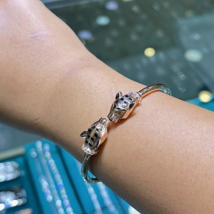 Double Leopard Bracelet/ Gelang Emas Macan-Diamond Jewelry-414GMS1094LS-HT