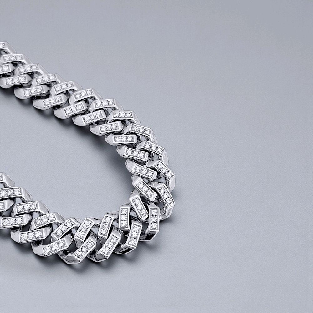 Cuba Full Diamond Bracelet 18K / Gelang Sisik Naga Full Berlian 18K / Diamond Jewelry 9091SM