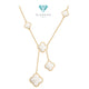 Magic Pearl Clover Necklace 6 Motif Clover 18K Gold Diamond Jewelry-10KBD1587AB-HT