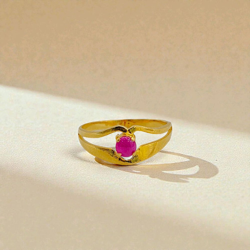 Pink Solitaire Gold Ring 23K / Cincin Emas Solitaire Pink 23K /121CMSWP3