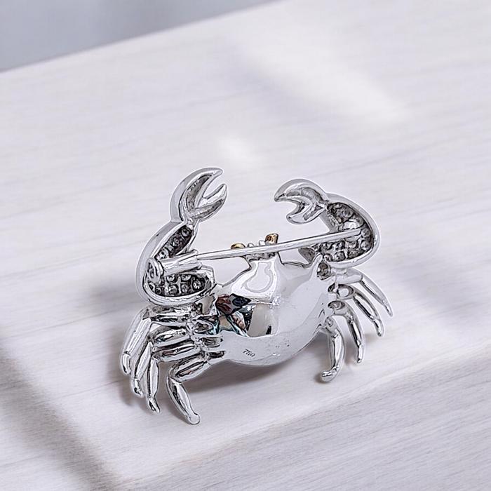 Crab Pearl Diamond Clip 18K / Diamomd Jewelry