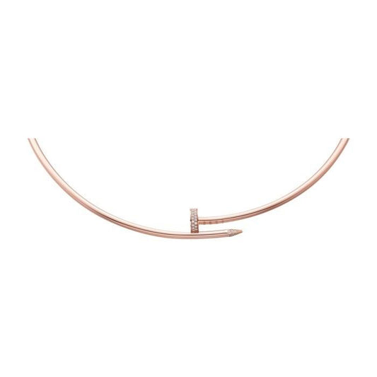 Nail Diamond Crt necklace juste 18K rose Gold Diamond Jewelry