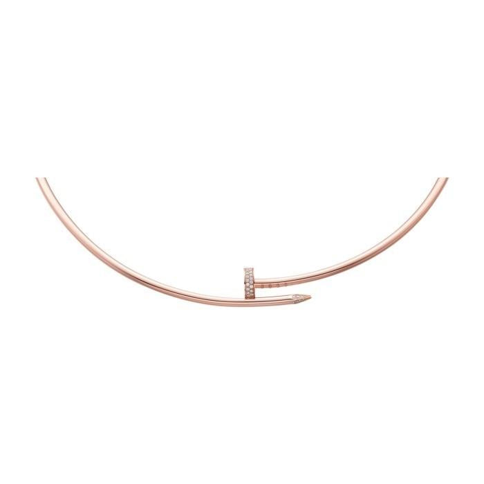 Nail Diamond Crt necklace juste 18K rose Gold Diamond Jewelry