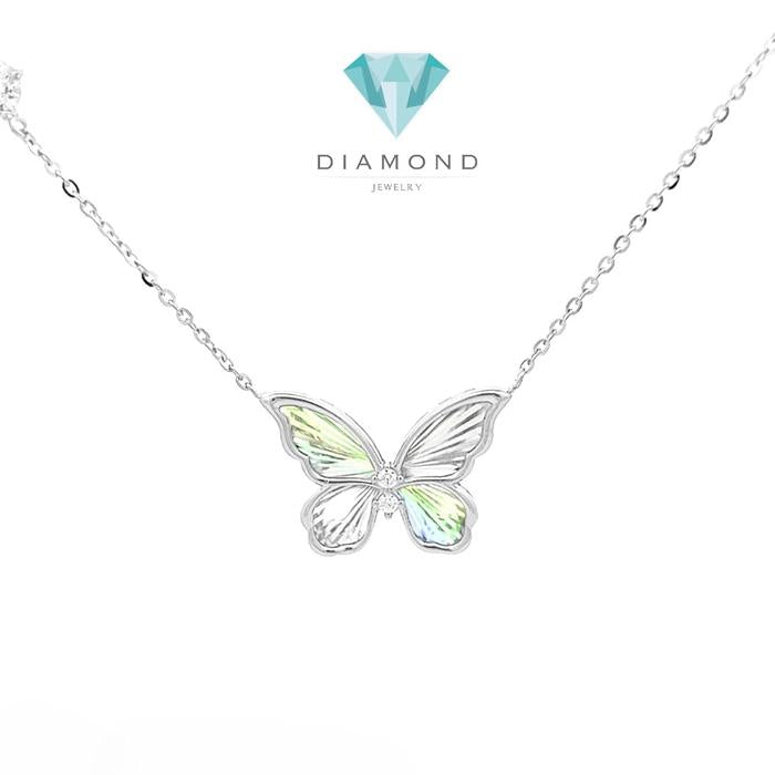 Diamond pendant 18k tricolor/ kalung berlian tricolor diamond jewelry