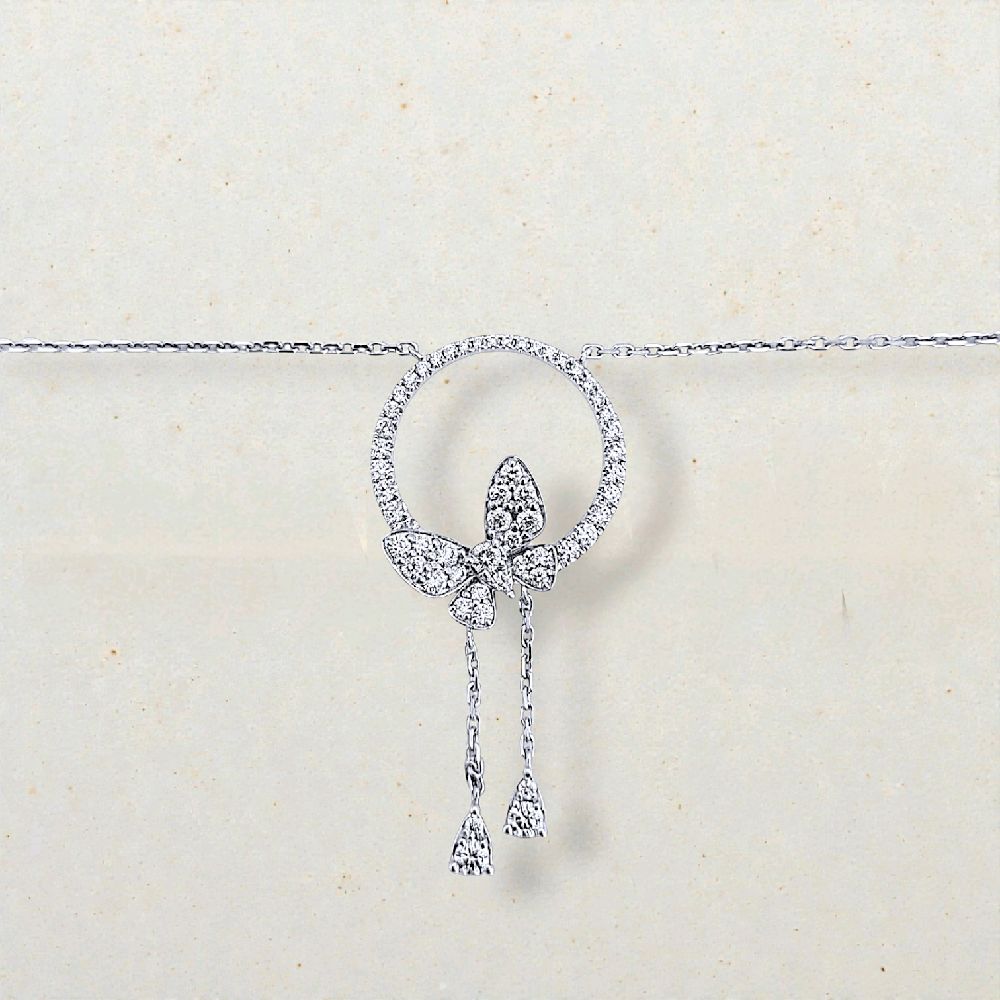 Butterfly Diamond Necklace 18K / Kalung Kupu-kupu Berlian 18K / Diamond Jewelry - 146KBD115000AB