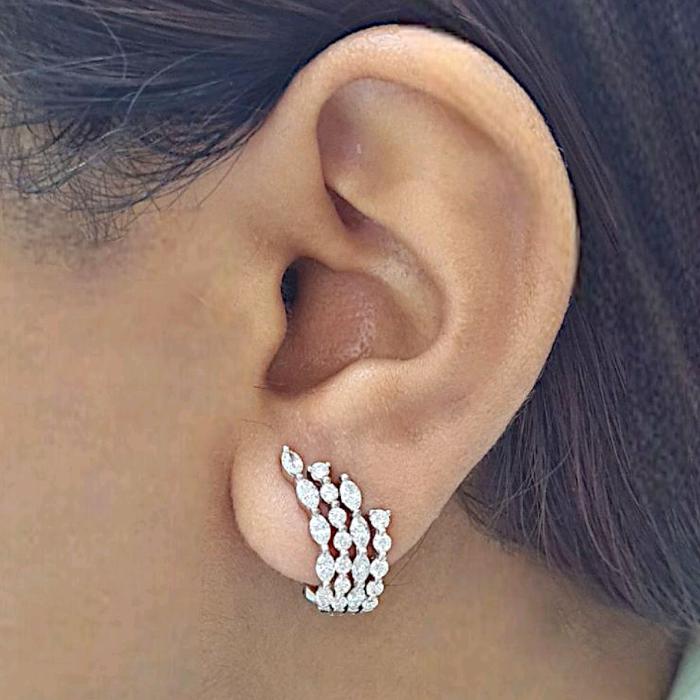 Sparkling Diamond Cuf Earring 18K / Diamond Jewelry