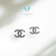 Diamond double C logo earring 18k-Diamond Jewelry