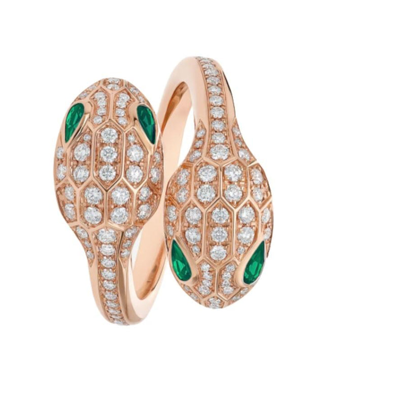Serpenti Double Seduttori Rose Gold 18K/Cincin Berlian Ular gold-Diamond Jewelry-1CBD493LSNEW-HT