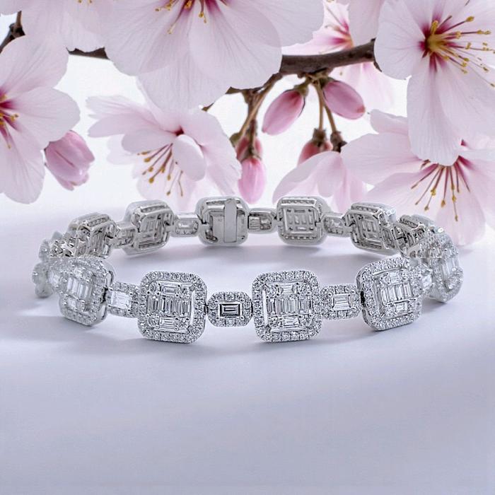 Baguette Diamond Bracelet 18K / Gelang Berlian Baguette 18K / Diamond Jewelry 401GB35700KVLS HT