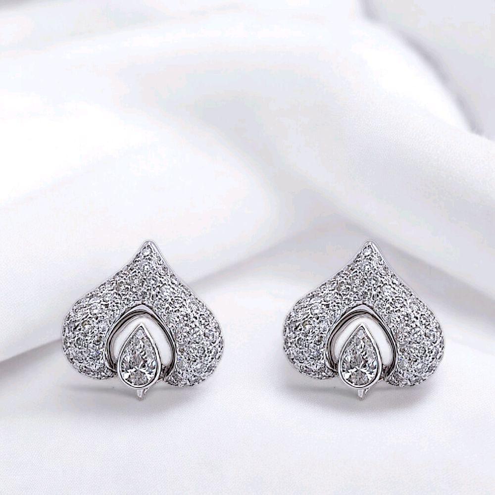 Diamond Spade Heart Earring 18K-Diamond Jewelry-19ABGT64350WP-HT