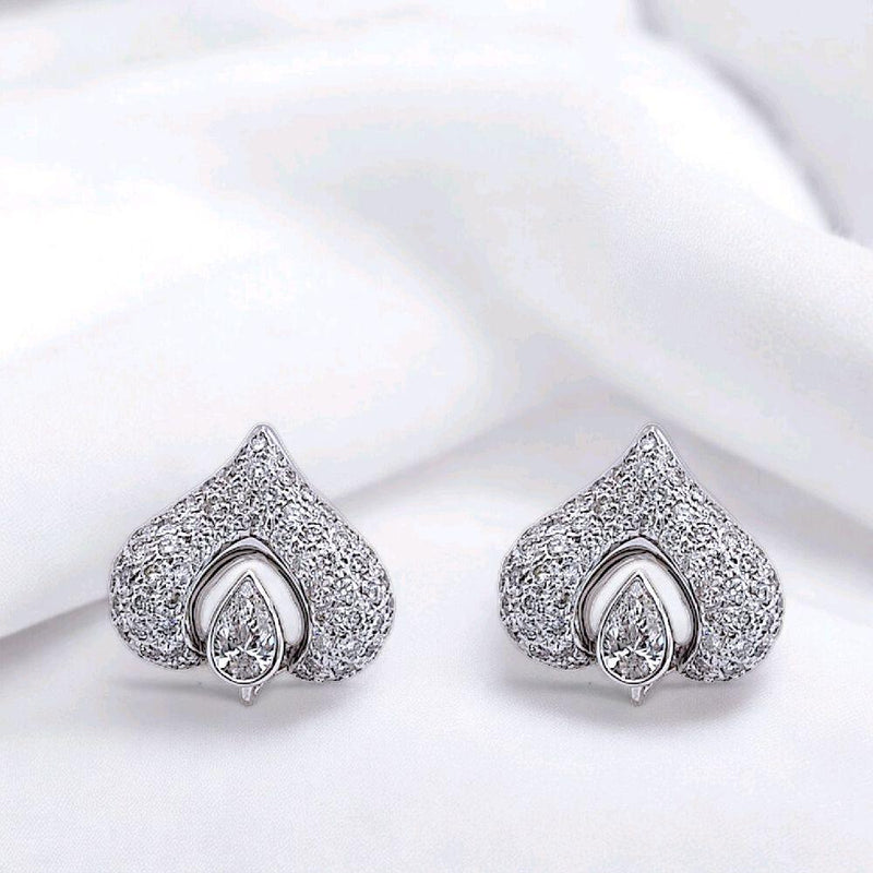 Diamond Spade Heart Earring 18K-Diamond Jewelry-19ABGT64350WP-HT