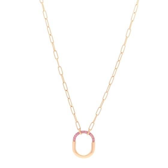 Lock pink sapphire necklace 18k-Diamond Jewelry