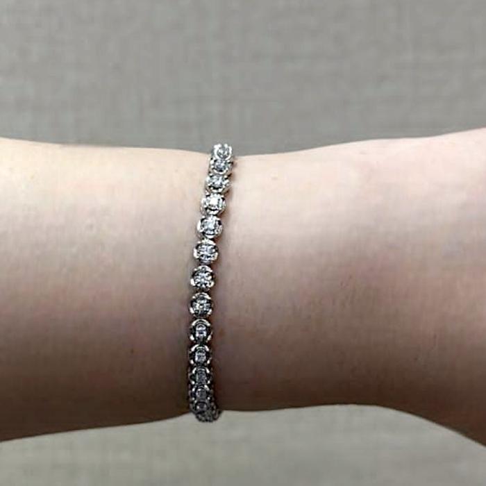 Tennis bracelet 6 ctlook 18 k white gold Diamond Jewelry-382GBSD5675LS384-GB1600PFLS39-GBPF2160LS-385GB2900PFLS