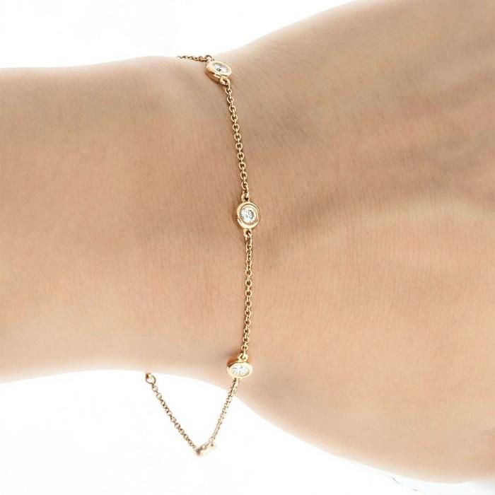 Gelang Diamond Solitaire 18k Stacking Medium/small-Diamond Jewelry