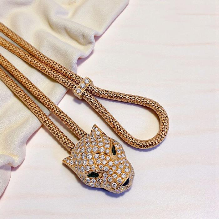 Panthere Diamond Necklace 18K / Kalung Panthere Berlian 18K / Diamond Jewelry-1KBD50LSNEW-HT