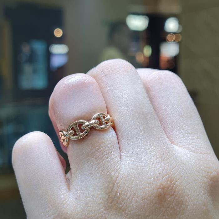 Chain D'ancre Ring Chain H Ring 18K Gold-Diamond Jewelry Emas-80CBD40800AB-HT