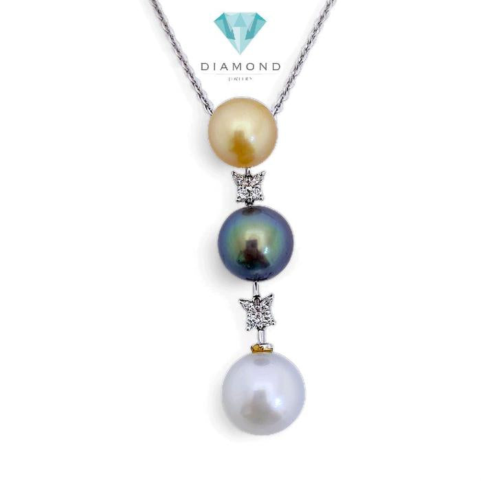 Liontin Tri Color Pearl Diamond 18K / Diamond Jewelry 11LMGT2409WP-HT