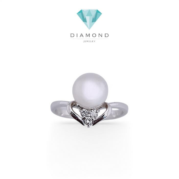 Pearl Diamond Ring 18K / Diamond Jewelry