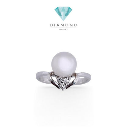 Pearl Diamond Ring 18K / Diamond Jewelry
