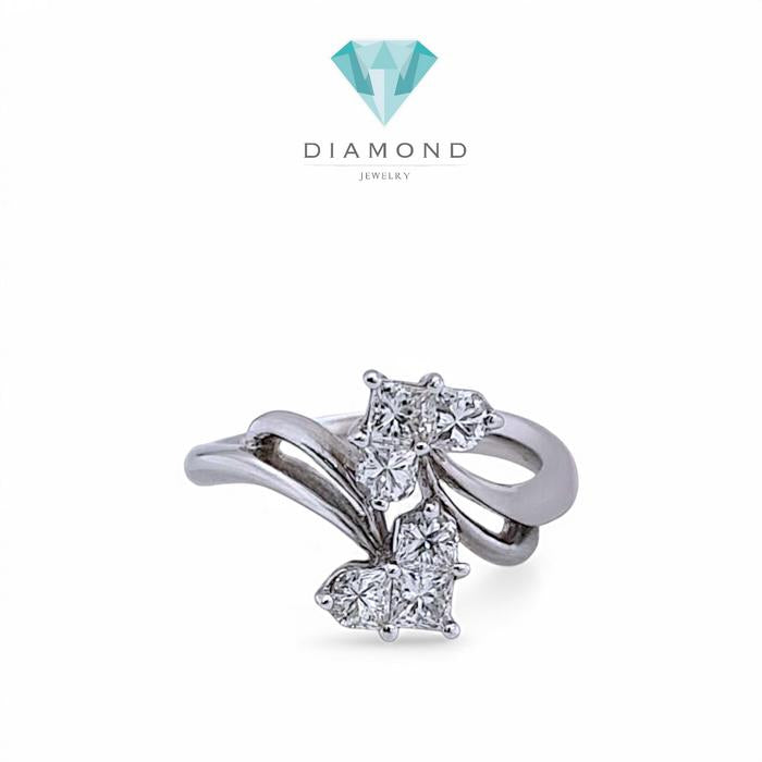 Double Heart Diamond Ring 18K / Diamond Jewelry