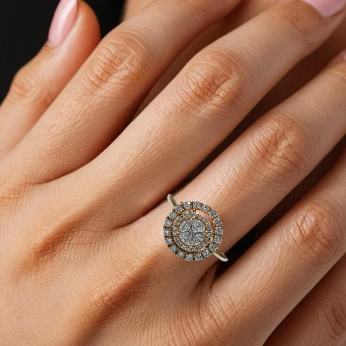 Double Round Diamond 18 rose gold-Diamond Jewelry