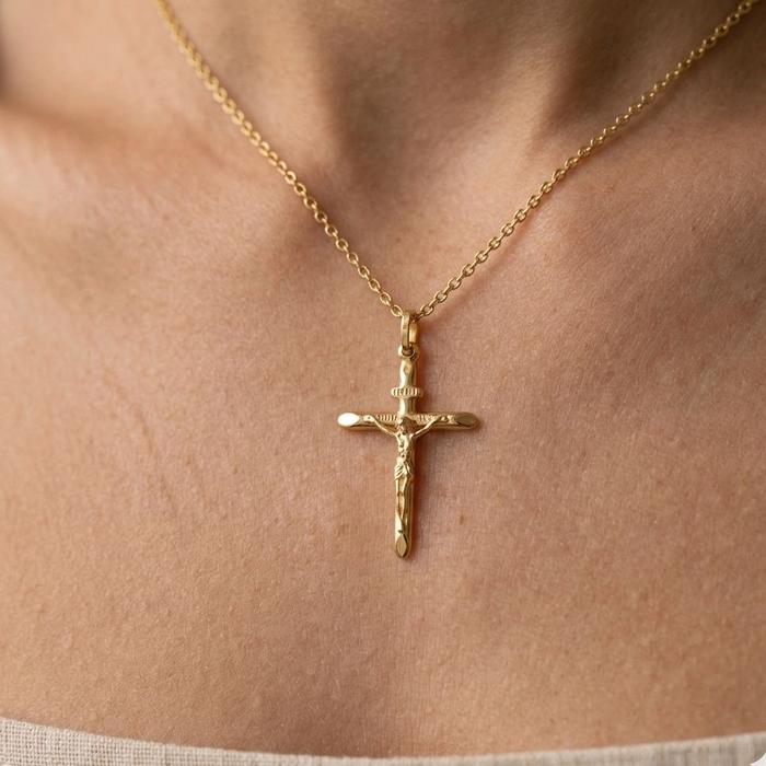Gold Cross Pendant 16K / Liontin Salib Emas 16K / Diamond Jewelry / 286LMS066LS