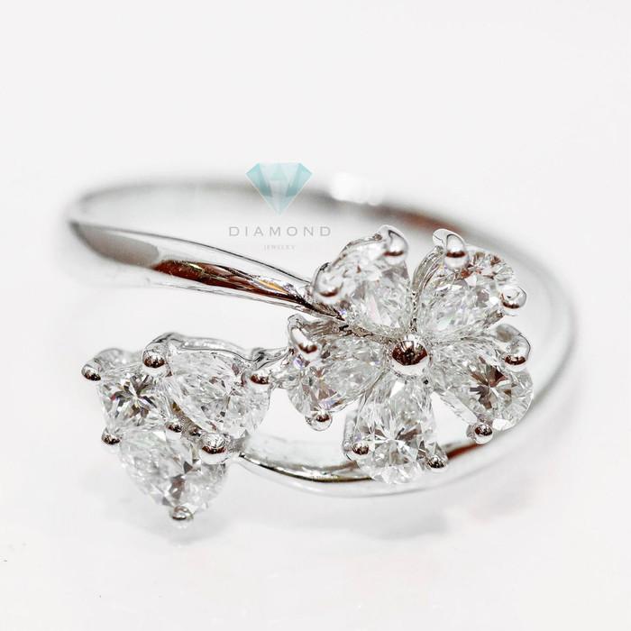 Duo Flower Heart Diamond Ring - 01030505 - Diamond Jewelry