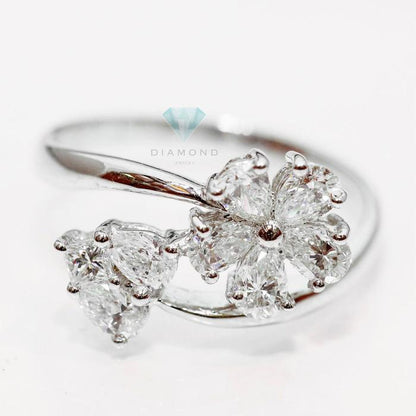 Duo Flower Heart Diamond Ring - 01030505 - Diamond Jewelry